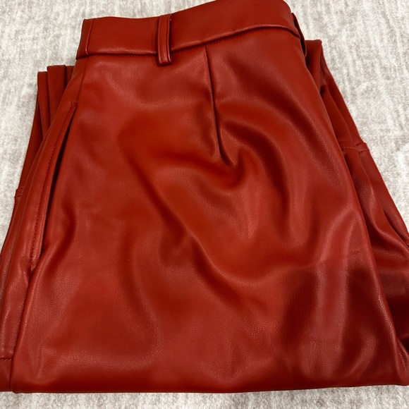 Pretty Leather Red Pants - Picture 8 of 8